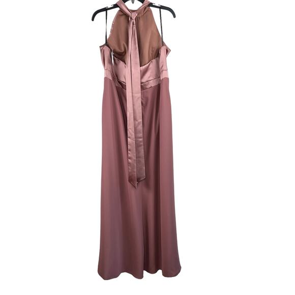 After Six Sienna Brown High Neck Halter Open-Back Evening Gown Plus 20 NWT - Picture 4 of 16